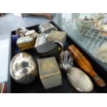 A QUANTITY OF SILVER AND OTHER TRINKET BOXES ETC.