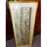 TWO TOWNSCAPE PRINTS IN GILT FRAMES.