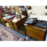 A RETRO STAG CHEST OF DRAWERS AND MATCHING DRESSING TABLE.