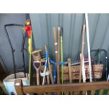 A LARGE QTY OF GARDEN TOOLS,ETC