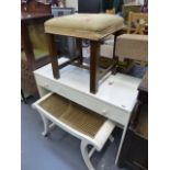 A DRESSING TABLE AND TWO STOOLS.
