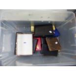 A SILVER PHOTOGRAPH FRAME, VARIOUS CASED SILVER AND OTHER CUTLERY ETC.