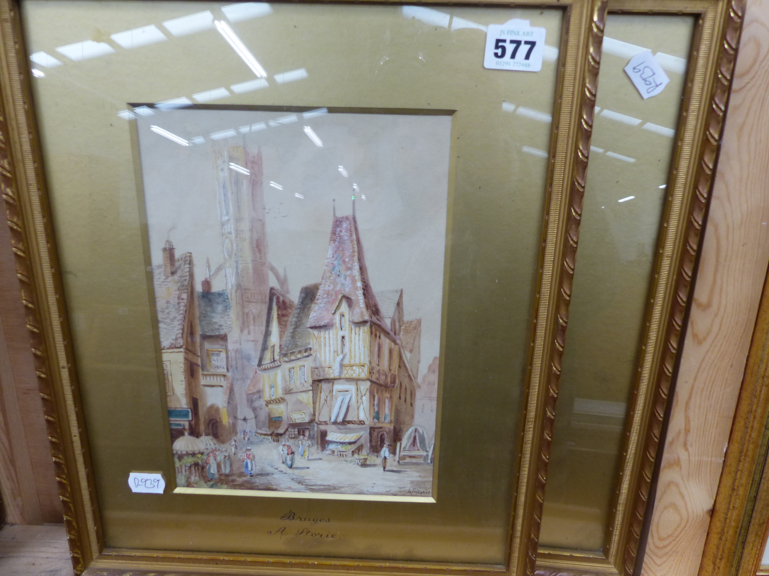 A PAIR OF WATERCOLOURS BY A STORIE BRUGES AND NANTES.