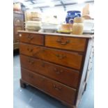 A GEORGIAN MAHOGANY CHEST OF DRAWERS.