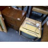 TWO VINTAGE RADIOS AND A TV.