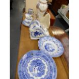 VARIOUS BLUE AND WHITE CHINA.