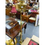 A VICTORIAN BRASS STANDARD LAMP