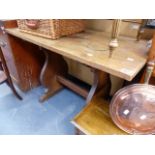 A HEAL'S OAK REFECTORY TYPE TABLE.