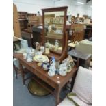 A VICTORIAN PINE DRESSING TABLE.