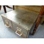 VINTAGE STEEL FILING DRAWERS.