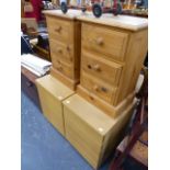 TWO PAIRS OF BEDSIDE CABINETS.