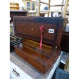 THREE ANTIQUE WORK BOXES.