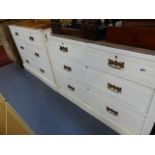 TWO PAINTED CHESTS OF DRAWERS.