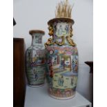 TWO LARGE ORIENTAL VASES.