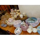 A LARGE QTY OF CHINA AND GLASSWARE.