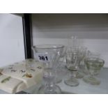 VARIOUS ANTIQUE GLASSES,ETC.