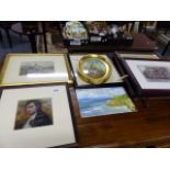 A QTY OF PAINTINGS AND PHOTOGRAPHS.