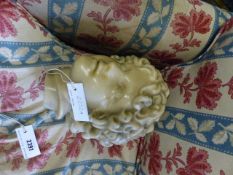 AN ANTIQUE WAX HEAD OF A YOUTH IN THE CLASSICAL MANNER. H.26cms.