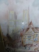 A.STORIE (19th.C.) BRUGES AND NANTES, SIGNED PAIR OF WATERCOLOURS. 26 x 18cms.