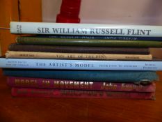 BOOKS, ARTIST'S MODELS. A SMALL COLLECTION OF BOOKS BY SIR WILLIAM RUSSELL FLINT, JOHN EVERARD AND