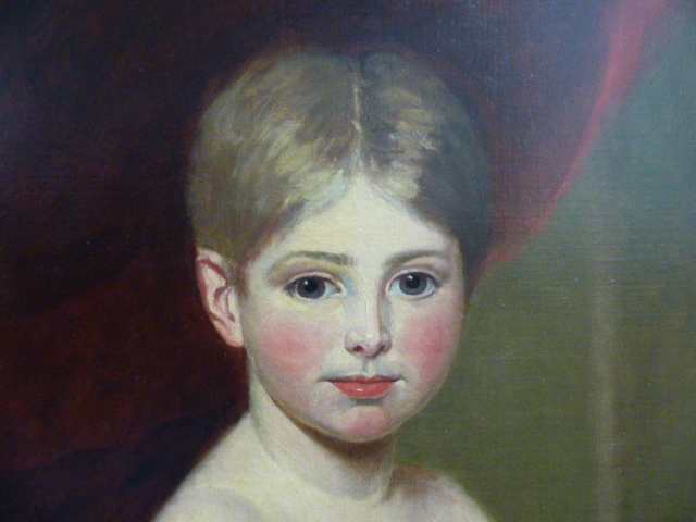 EARLY 19th.C.ENGLISH SCHOOL. A PORTRAIT OF A YOUNG GIRL, OIL ON CANVAS. 77 x 64cms. - Image 7 of 9