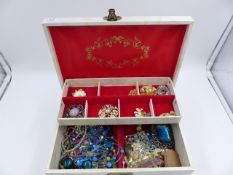 TWO CASES OF COSTUME JEWELLERY TO INCLUDE ROTARY MEDALS, ETC.