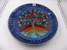 A POOLE POTTERY THE TREE OF LIFE CHARGER. NO 254/500. Dia.40cms.