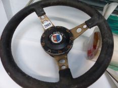 A VINTAGE MOTO-LITA SPORTS STEERING WHEEL.