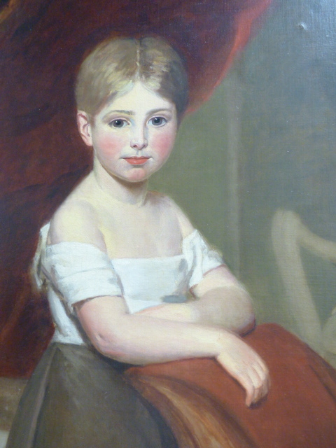 EARLY 19th.C.ENGLISH SCHOOL. A PORTRAIT OF A YOUNG GIRL, OIL ON CANVAS. 77 x 64cms.