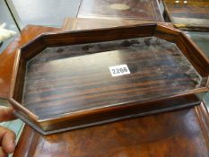 A COROMANDEL SMALL OCTAGONAL GALLERY TRAY TOGETHER WITH VARIOUS ANTIQUE BOXES AND CASES TO INCLUDE