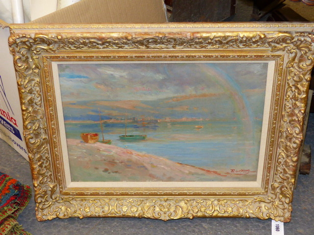 ROBERT FOWLER (1853-1926) LOOKING TOWARDS BANGOR, SIGNED OIL ON CANVAS. 34.5 x 50cms. - Image 3 of 9