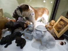 A COLLECTION OF ASSORTED MODELS OF BULLDOGS.