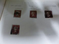 A SMALL COLLECTION OF PENNY RED VARIATIONS IN ALBUM TOGETHER WITH TWO SMALL ALBUMS OF WORLD STAMPS