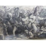 CARL JOSEPH GEIGER (1822-1905). NAPOLEON (?) FIGHTING IN EGYPT, SIGNED PEN AND INK. 16.5 x 23cms.