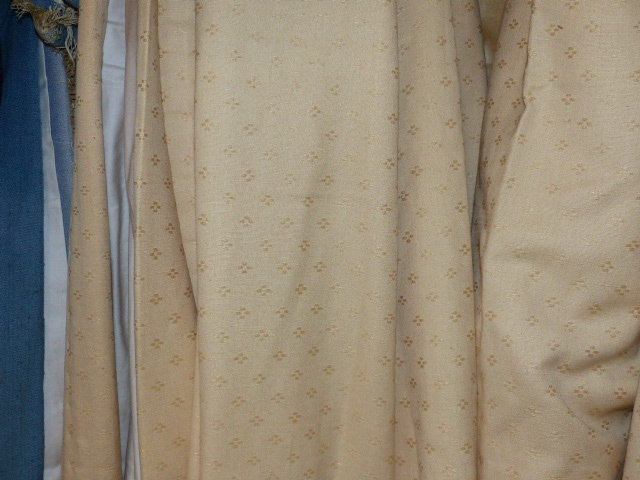 FOUR PAIRS OF BESPOKE LINED AND INTERLINED CREAM CHECK PATTERN DRAPES/CURTAINS WITH ASSOCIATED - Image 4 of 7