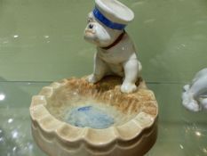 A ROYAL DOULTON MODEL OF A BULLDOG. H.9cms. HN 1074 ANOTHER HN 1074 AND FIVE OTHER MODELS OF