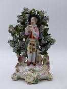 DERBY PORCELAIN A FIGURE OF A PIPER.