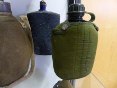 TWENTY VARIOUS FIRST WAR AND LATER MILITARY WATER BOTTLES.