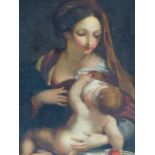 CONTINENTAL SCHOOL MADONNA AND CHILD, OIL ON CANVAS. 40 x 32cms.