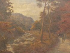 JOHN FOAT (EARLY 20th.C.) (ARR) THE DEVIL'S GLEN, COUNTY WICKLOW, IRELAND, SIGNED AND DATED 1923,