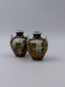 DERBY PORCELAIN A PAIR OF MINIATURE VASES.