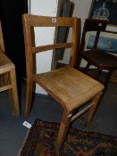 A SET OF FIVE VINTAGE STACKING SIDE CHAIRS.