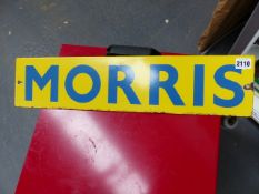 AN ENAMEL ADVERTISING SIGN, MORRIS.