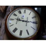A 19th.C.MAHOGANY CASED 12" PAINTED DIAL FUSEE WALL CLOCK SIGNED COTTINGHAM, THRAPSTON.