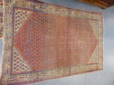 THREE ANTIQUE PERSIAN SEREBAND RUGS. 210 x 134, 205 x 134, 157 x 103cms.