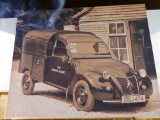 A VERY LARGE PRINT ON CANVAS OF A CITREON VAN