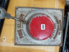 A VINTAGE HAND CRANK FIRE ALARM.