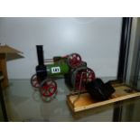 A MAMOD LIVE STEAM ROLLER TOGETHER WITH A SIMILAR TRACTION ENGINE. (2)