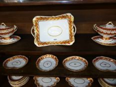 AN EARLY 19th.C.DERBY PORCELAIN PART DINNER SERVICE OF THIRTY THREE PIECES COMPRISING A PAIR OF