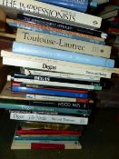 BOOKS, ART HISTORY. A COLLECTION TO INCLUDE MONOGRAPHS ON DEGAS, TOULOUSE LAUTREC, RODIN, VAN GOGH